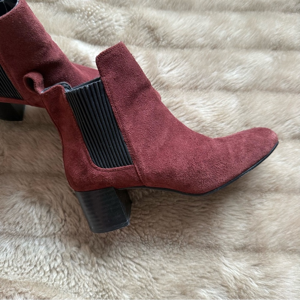 🍷 Zara Suede Ankle Boots – Size 38 (fits 7) - Picture 2 of 7
